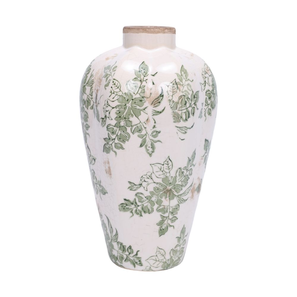 Hogewoning 17cm Jona Vase- Green/White