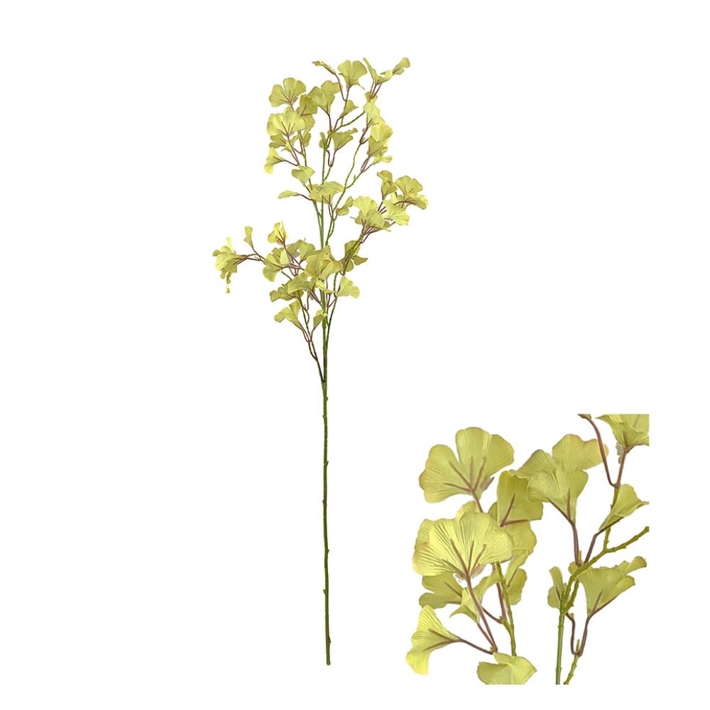 Hogewoning 105cm Artificial Ginko Leaf Branch - Green