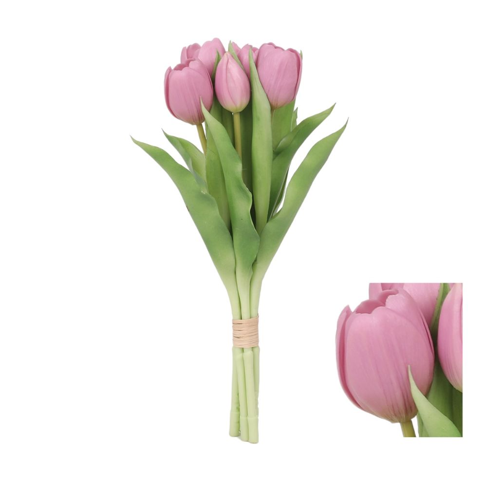 Hogewoning 31cm Tulip Artificial Bouquet - Purple