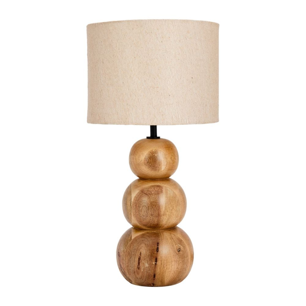 Hogewoning 48cm Pollau Wooden Table Lamp - Beige