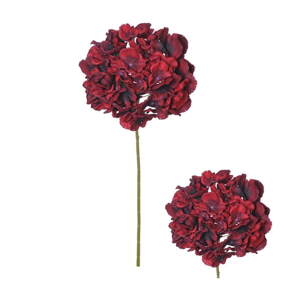 Hogewoning 76cm Artificial Hydrangea Flower Stem - Red