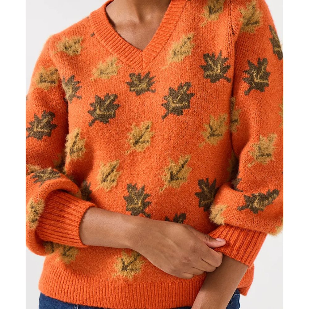 Joe Browns Autumn Days Cosy Leaf Jumper - Orange