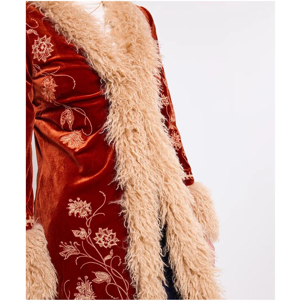 Joe Browns Boho Girl Embroidered Boutique Coat - Burnt Orange