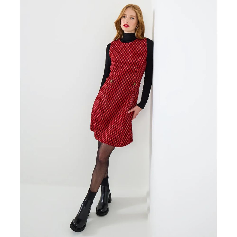 Joe Browns Statement Pinafore Dress - Red