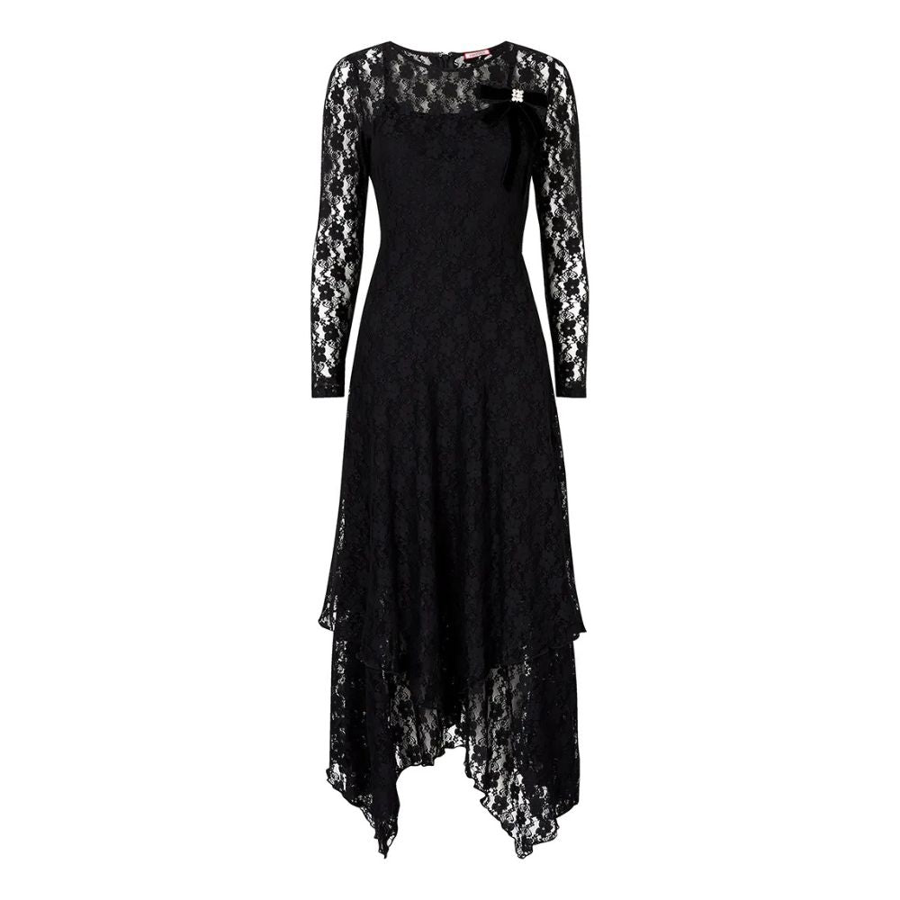 Joe Browns Sylvie Lace Dress With Brooch - Black