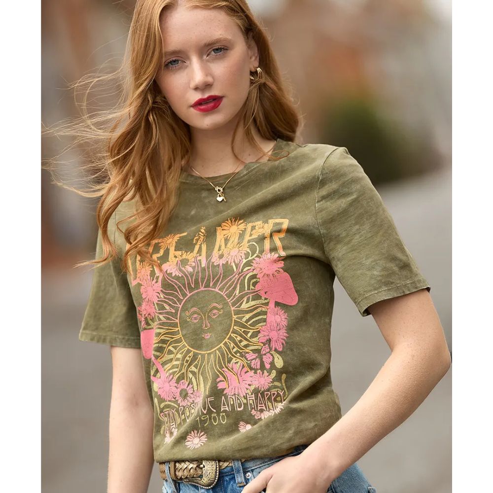 Joe Browns Dreamer Acid Wash T-Shirt - Green