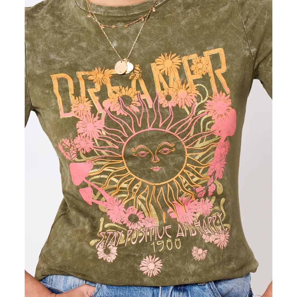 Joe Browns Dreamer Acid Wash T-Shirt - Green