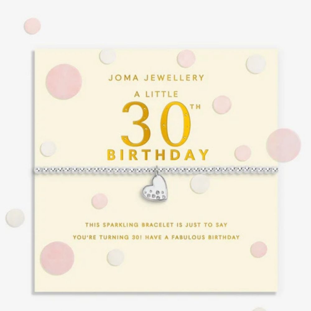 Joma Jewellery Confetti A Little 30th Birthday Silver Plated Bracelet