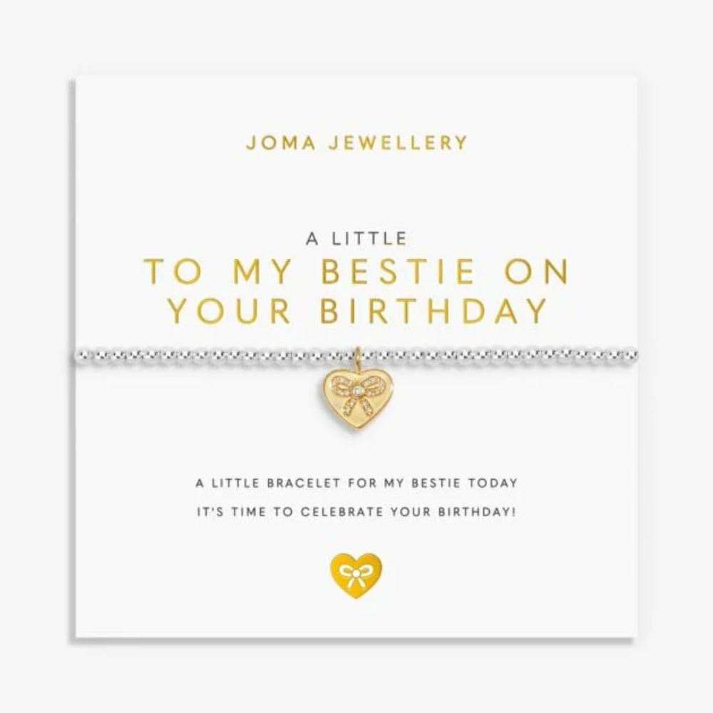 Joma Jewllery A Little 'To My Bestie On Your Birthday' Bracelet in Silver and Gold Plating