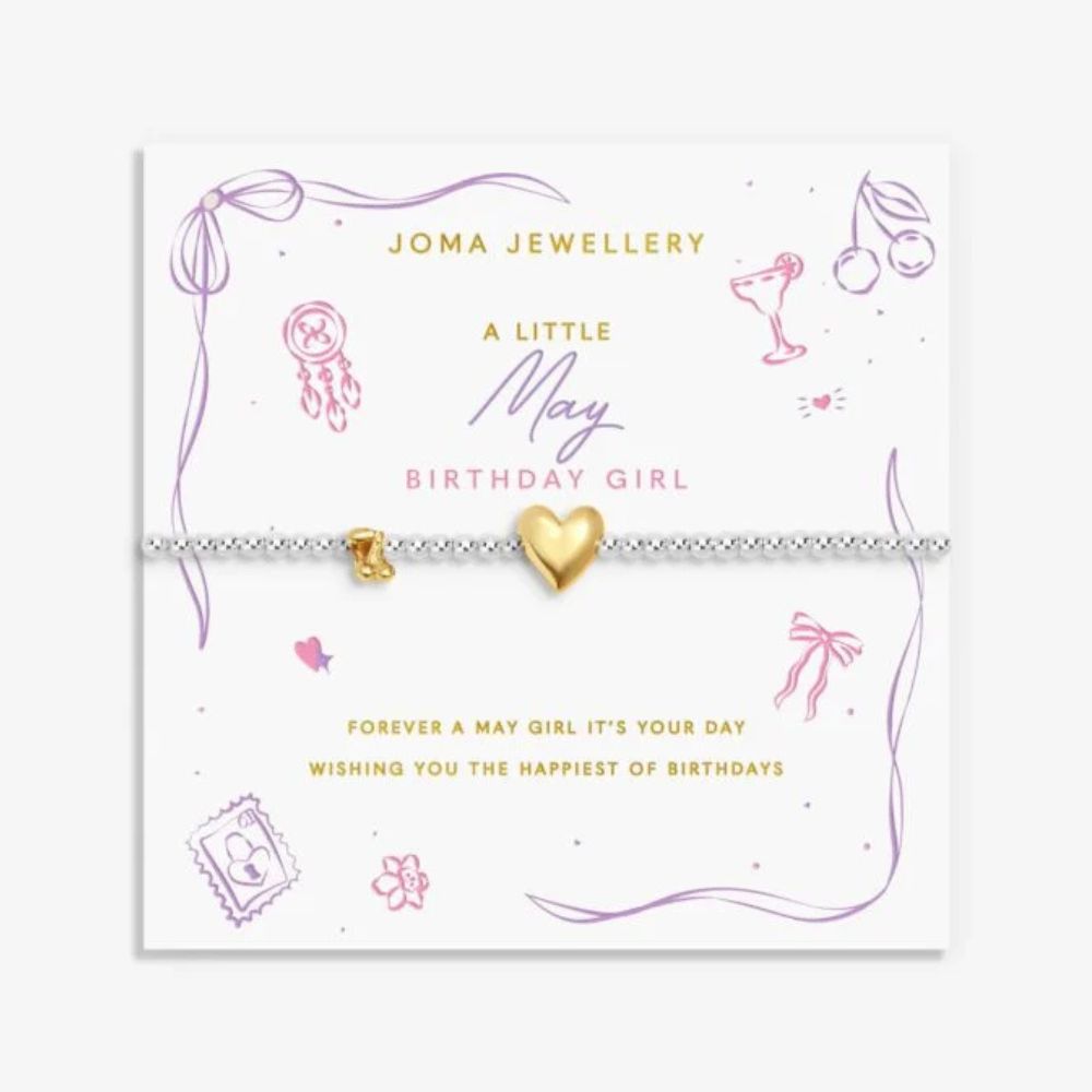 Joma Jewllery Birth Month A Little 'May' Bracelet in Silver and Gold Plating