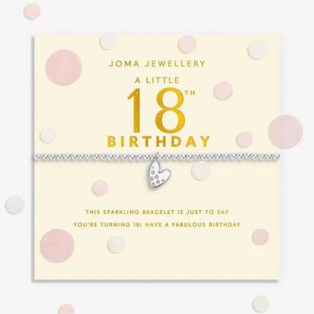 Joma Jewllery Confetti A Little '18th Birthday' Bracelet - Silver Plated