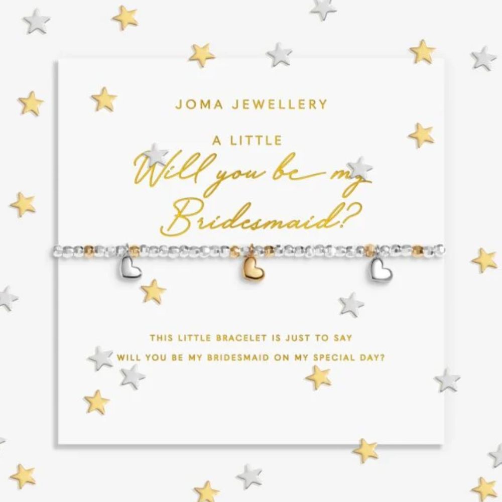 Joma Jewllery Sparkle Confetti A Little 'Will You Be My Bridesmaid' Bracelet - Silver & Gold Plated
