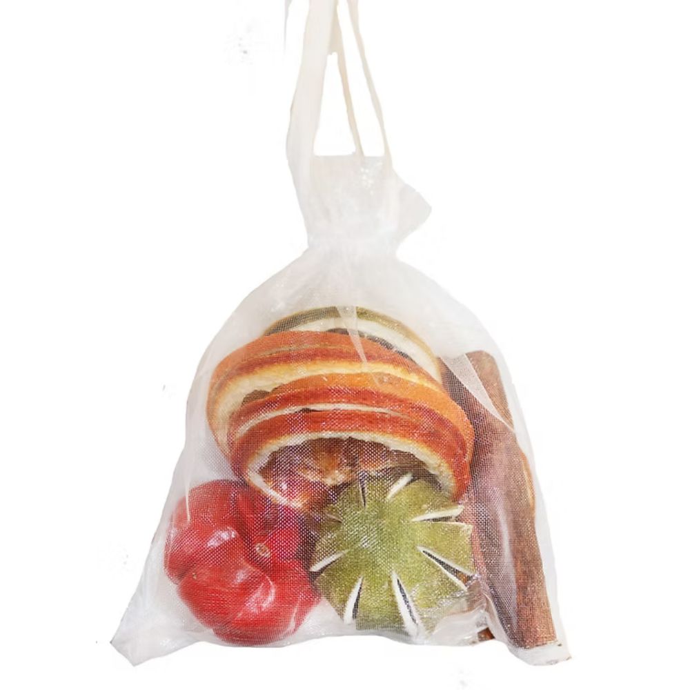 Jormaepourri Fragrant Dried Fruits Pot Pourri Organza Bag - White