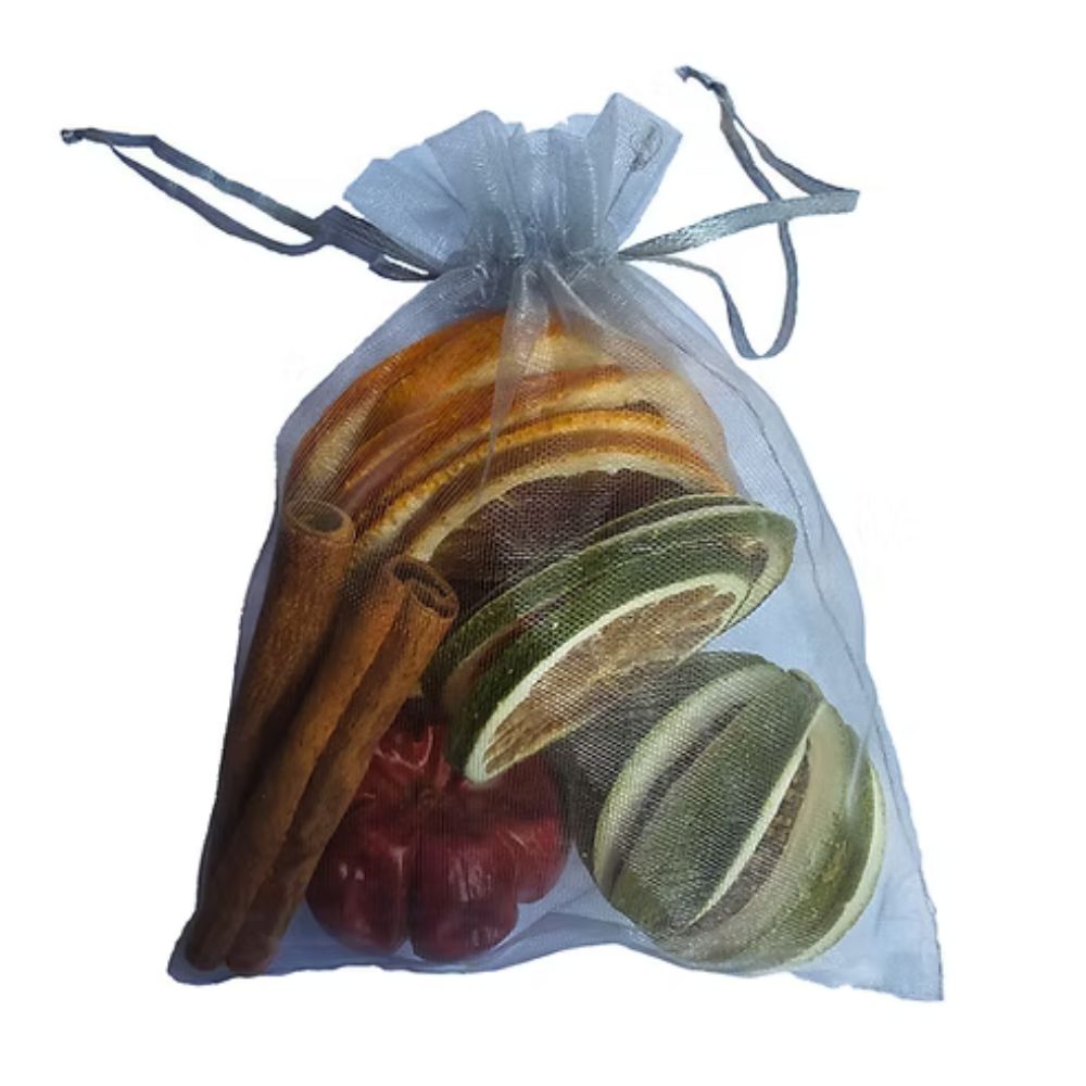 Jormaepourri Fruit Organza Silver Bag