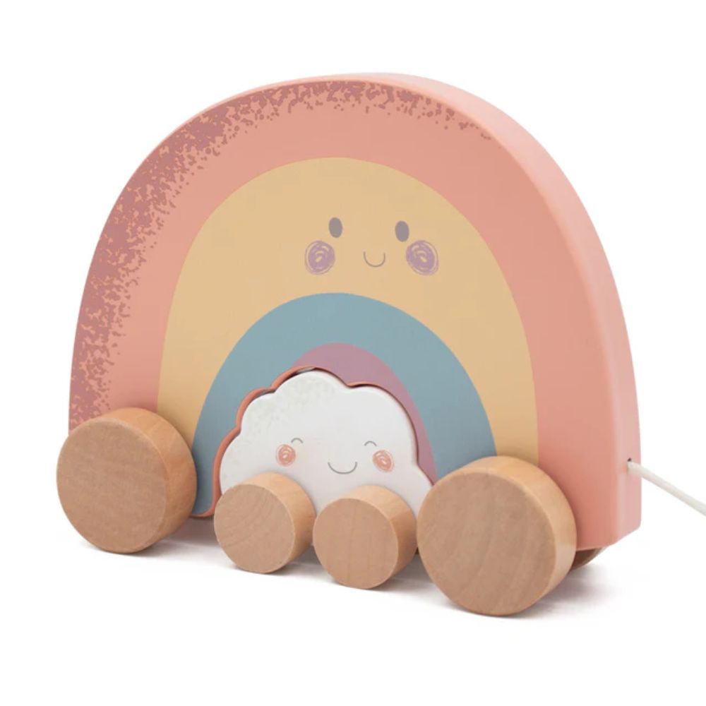 Jumini Wooden Pull Along Friends - Rainbow/Cloud