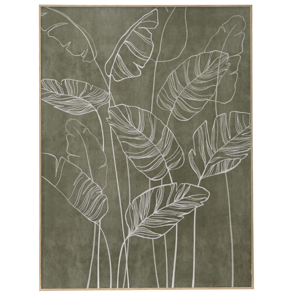 Decoris 80cm Palm Leaf Canvas in Natural Brown Frame