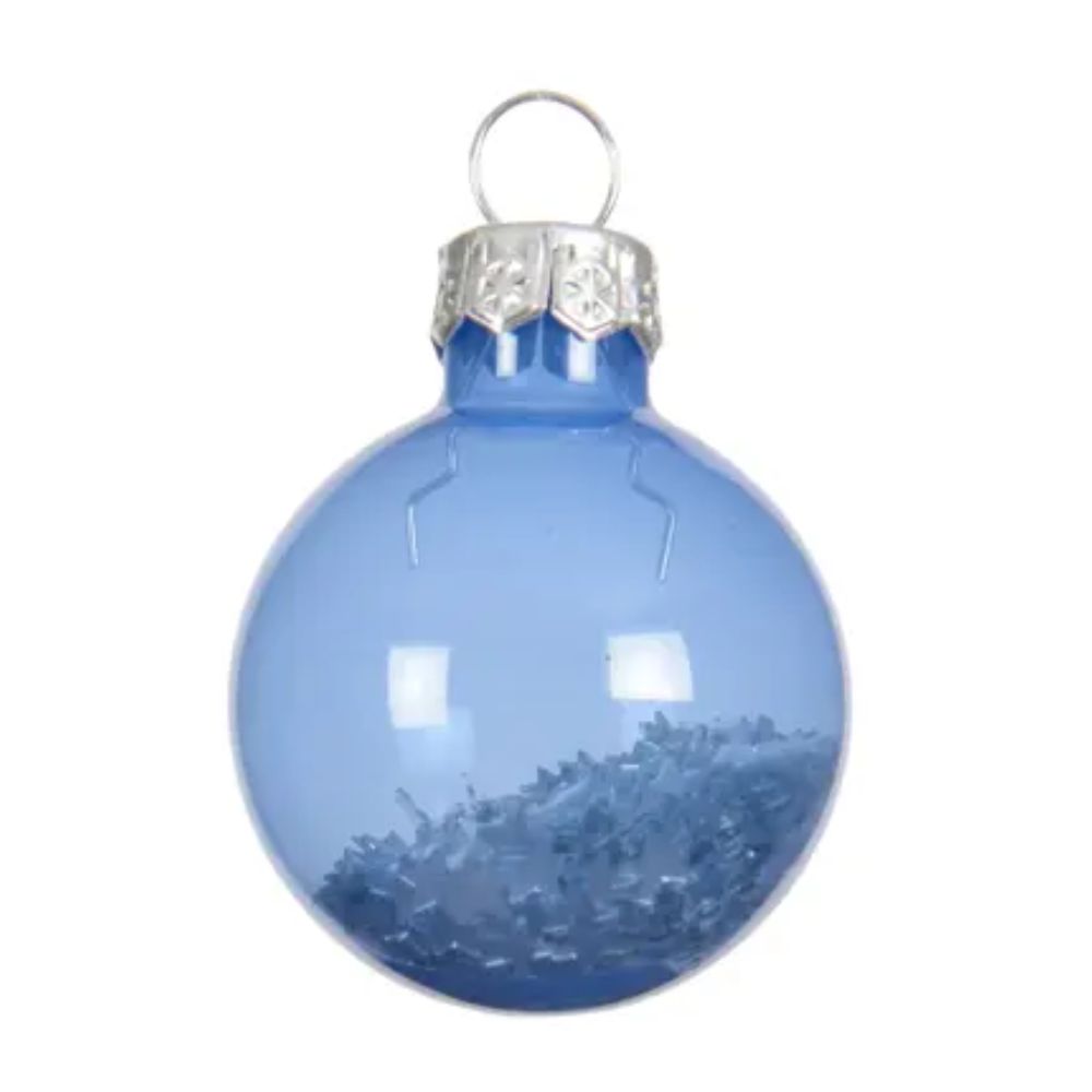 Decoris 9 3cm Unsilvered Star Sequin Glass Bauble Pack
