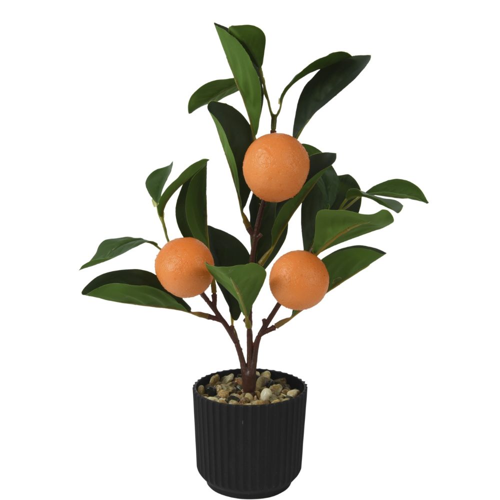 Kaemingk Artificial Orange Tree with Hard foam Oranges in Black Pot