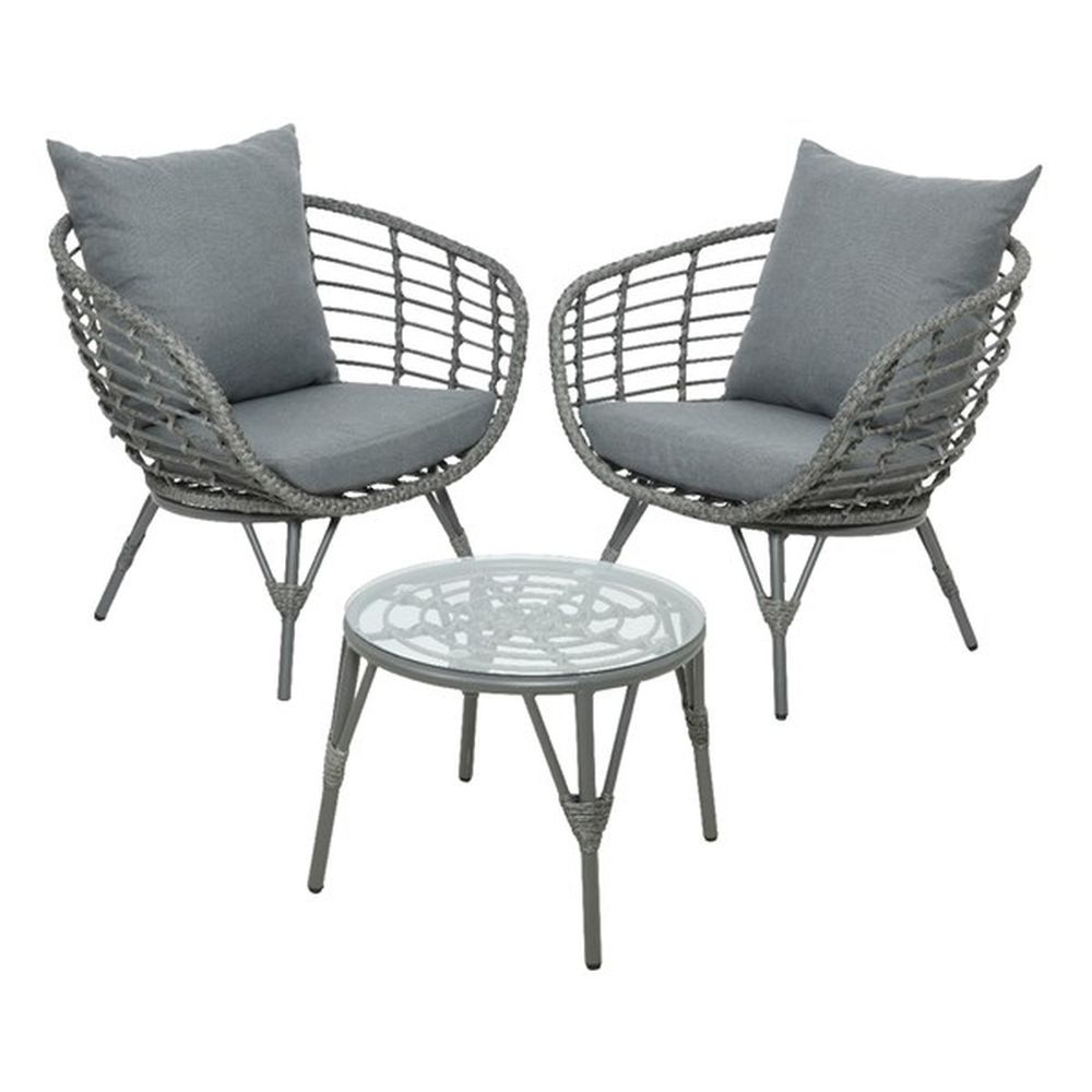 Kaemingk Grey Evora Wicker 2 Seat Bistro Set