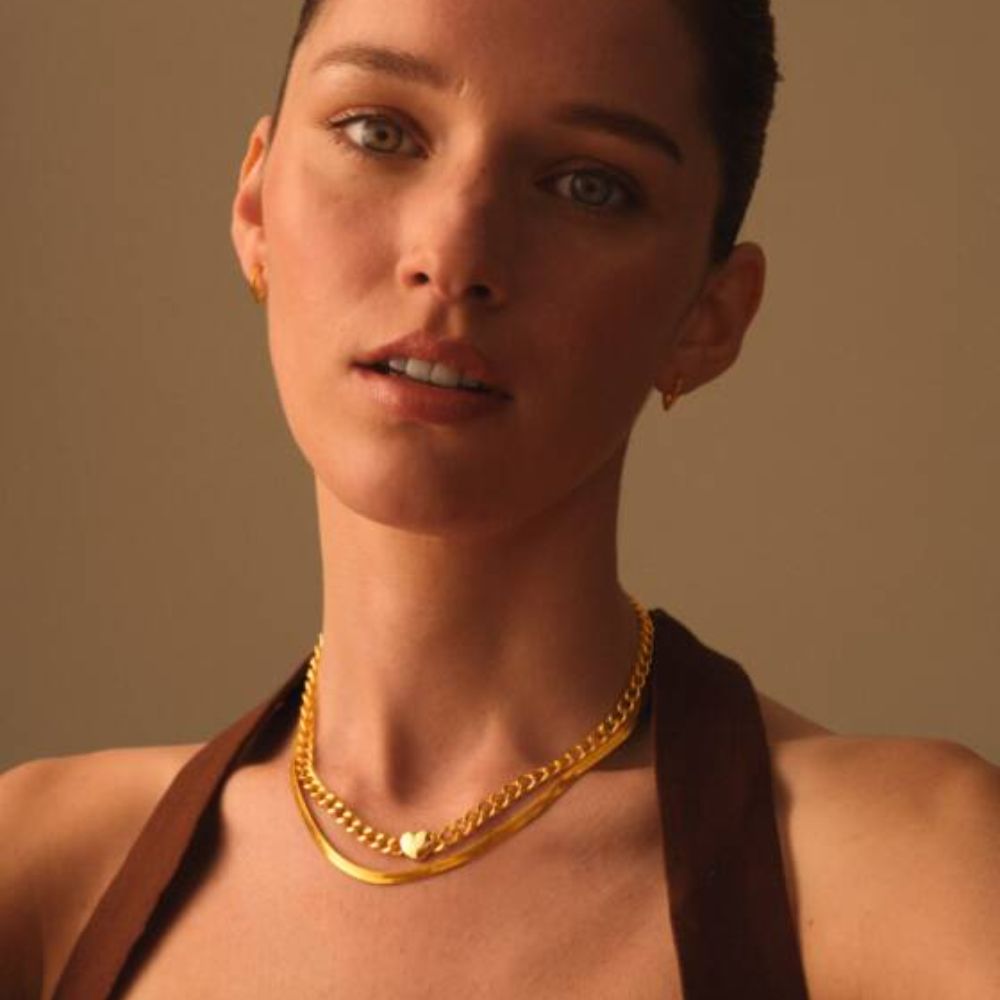 Katie Loxton Allure Waterproof Gold Heart Chain Necklace