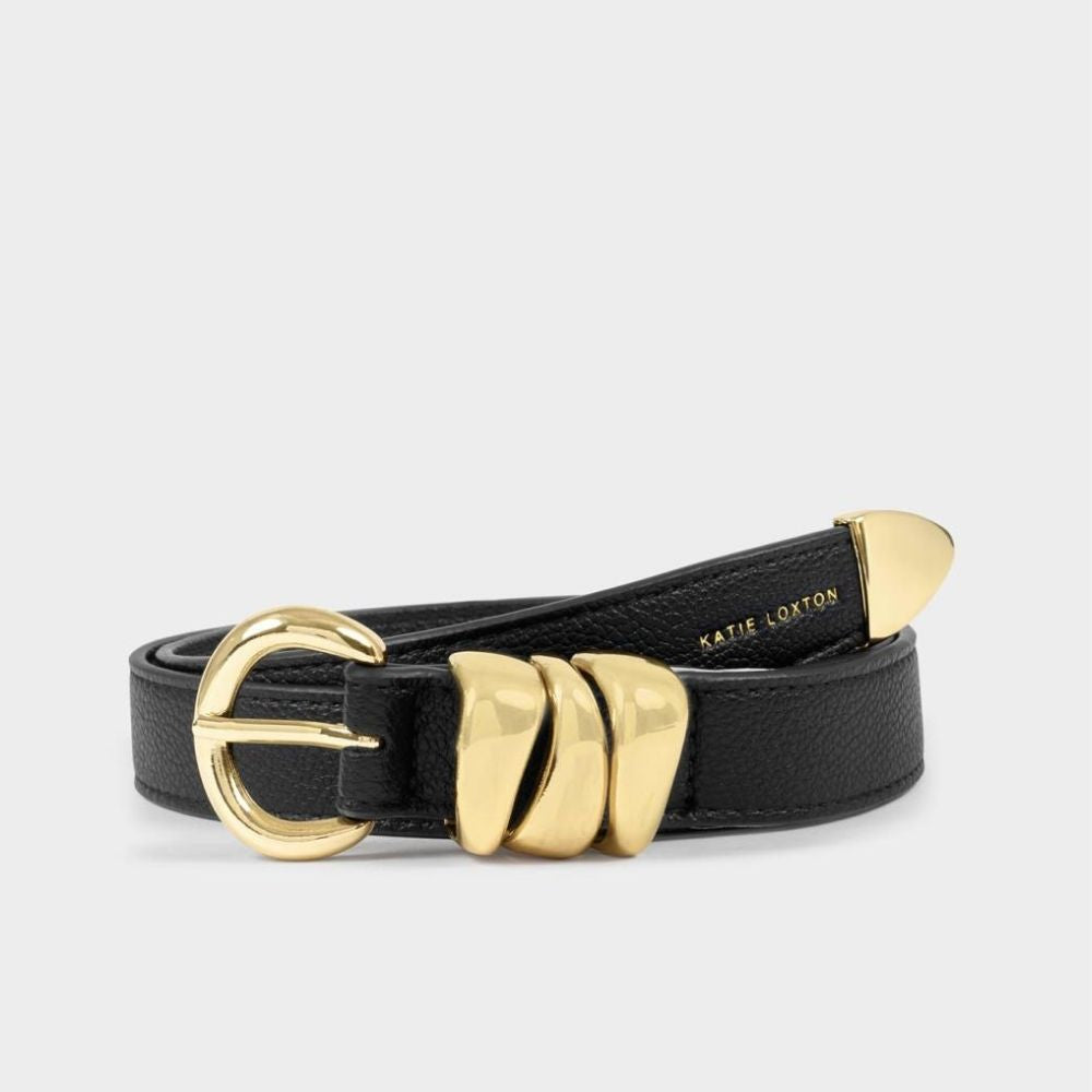 Katie Loxton Black Belt with Organic Loops - Medium/Large