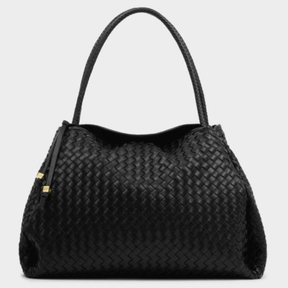 Katie Loxton Black Nova Hand Woven Large Shoulder Bag
