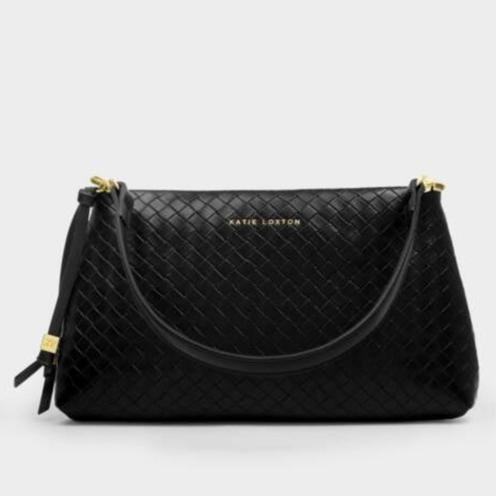 Katie Loxton Black Nova Woven Texture Clutch