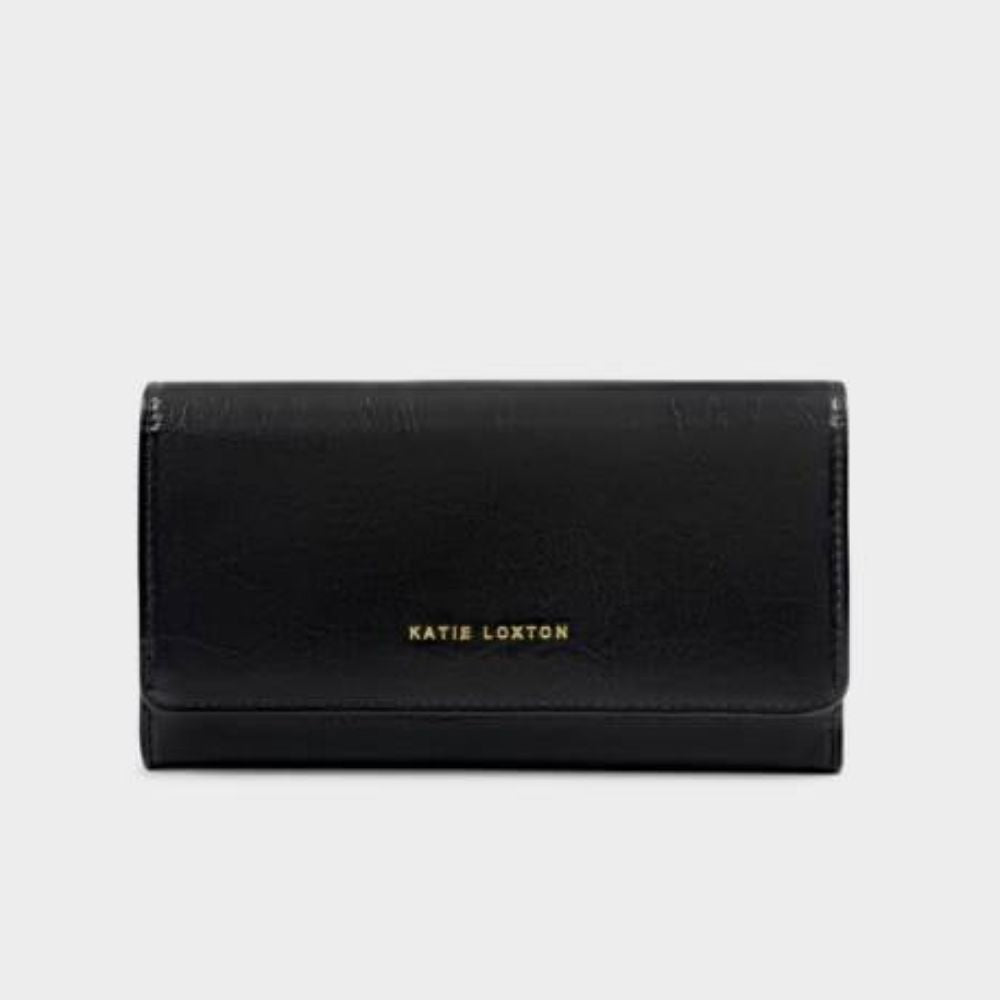 Katie Loxton Black Zea Patent Crackle Crossbody Purse