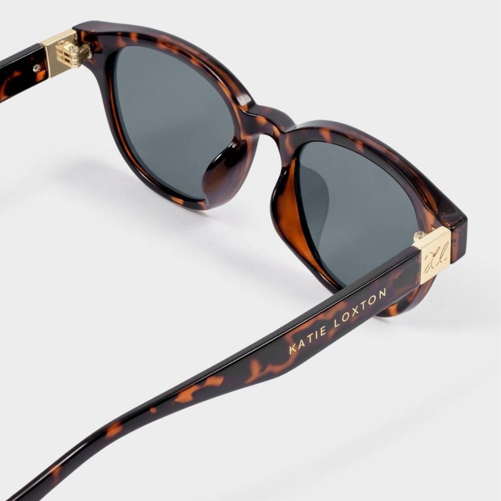 Katie Loxton Bologna Round Square Sunglasses - Dark Tortoise shell