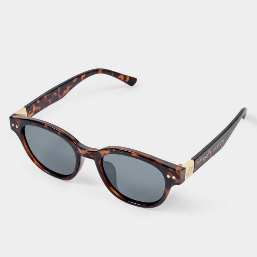 Katie Loxton Bologna Round Square Sunglasses - Dark Tortoise shell