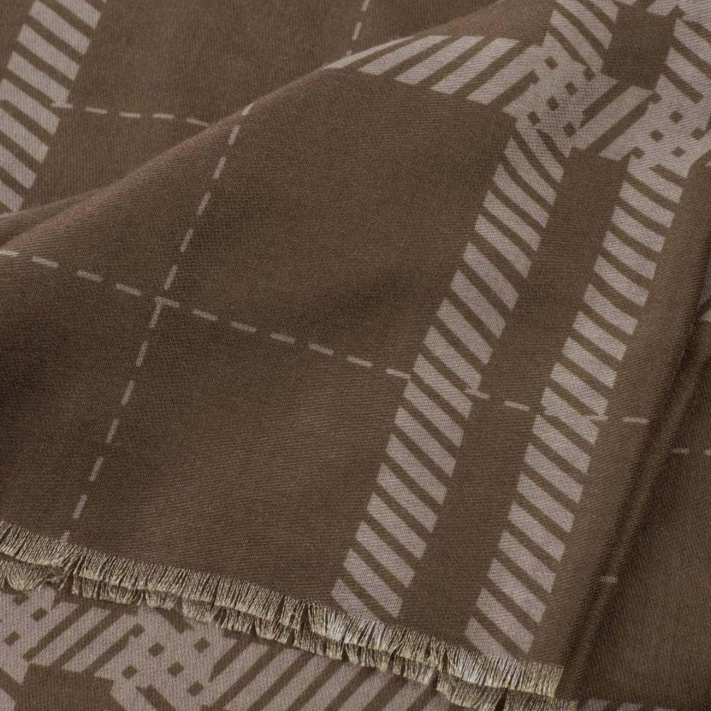 Katie Loxton Check Printed Scarf - Dark Brown/Taupe