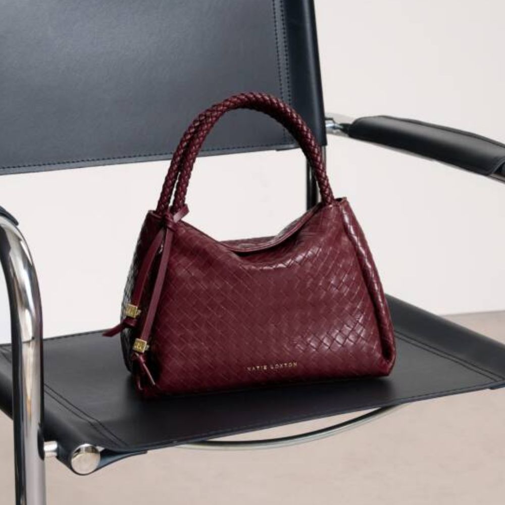 Katie Loxton Cherry Nova Woven Texture Top Handle Bag