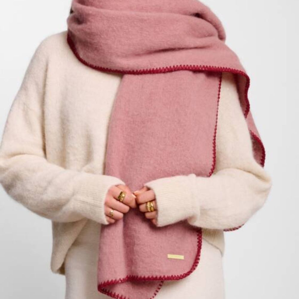 Katie Loxton Dusty Pink Whipstitch Scarf