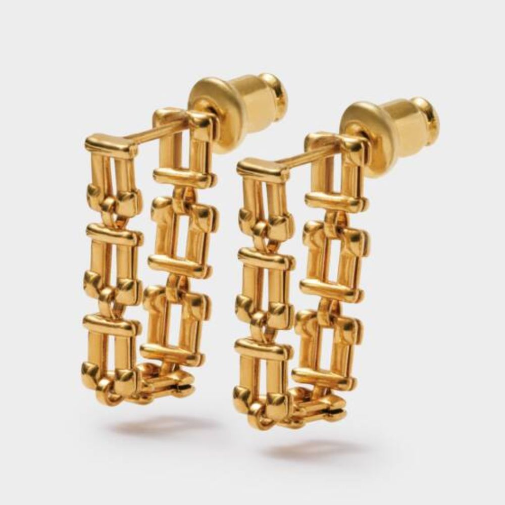 Katie Loxton Grecian Waterproof Gold Link Multi-Wear Earrings