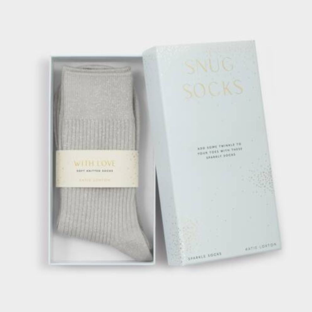 Katie Loxton Grey Gift Boxed Sparkle Socks
