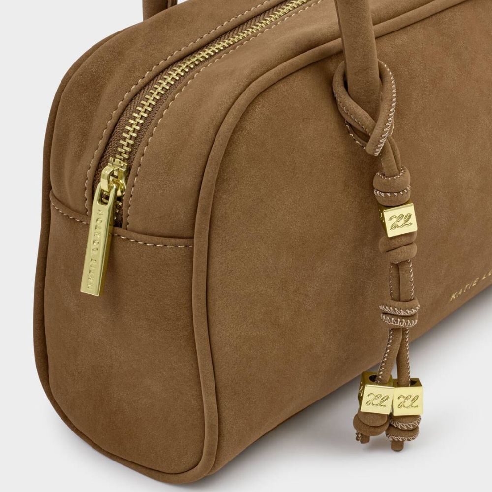 Katie Loxton Hadley Suedette Bowling Bag - Caramel