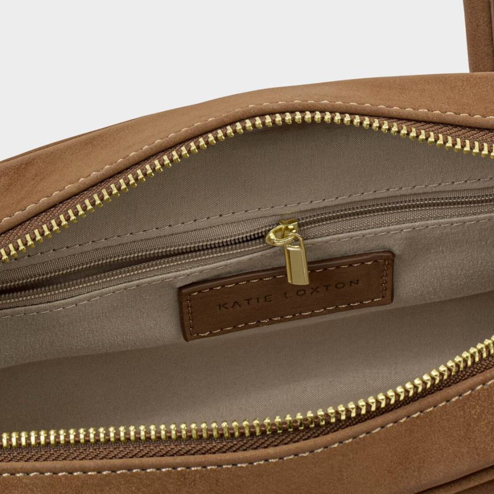 Katie Loxton Hadley Suedette Bowling Bag - Caramel