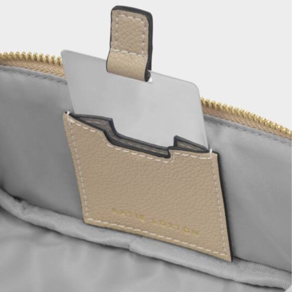Katie Loxton Light Taupe Fold-Out Mirror Makeup Bag