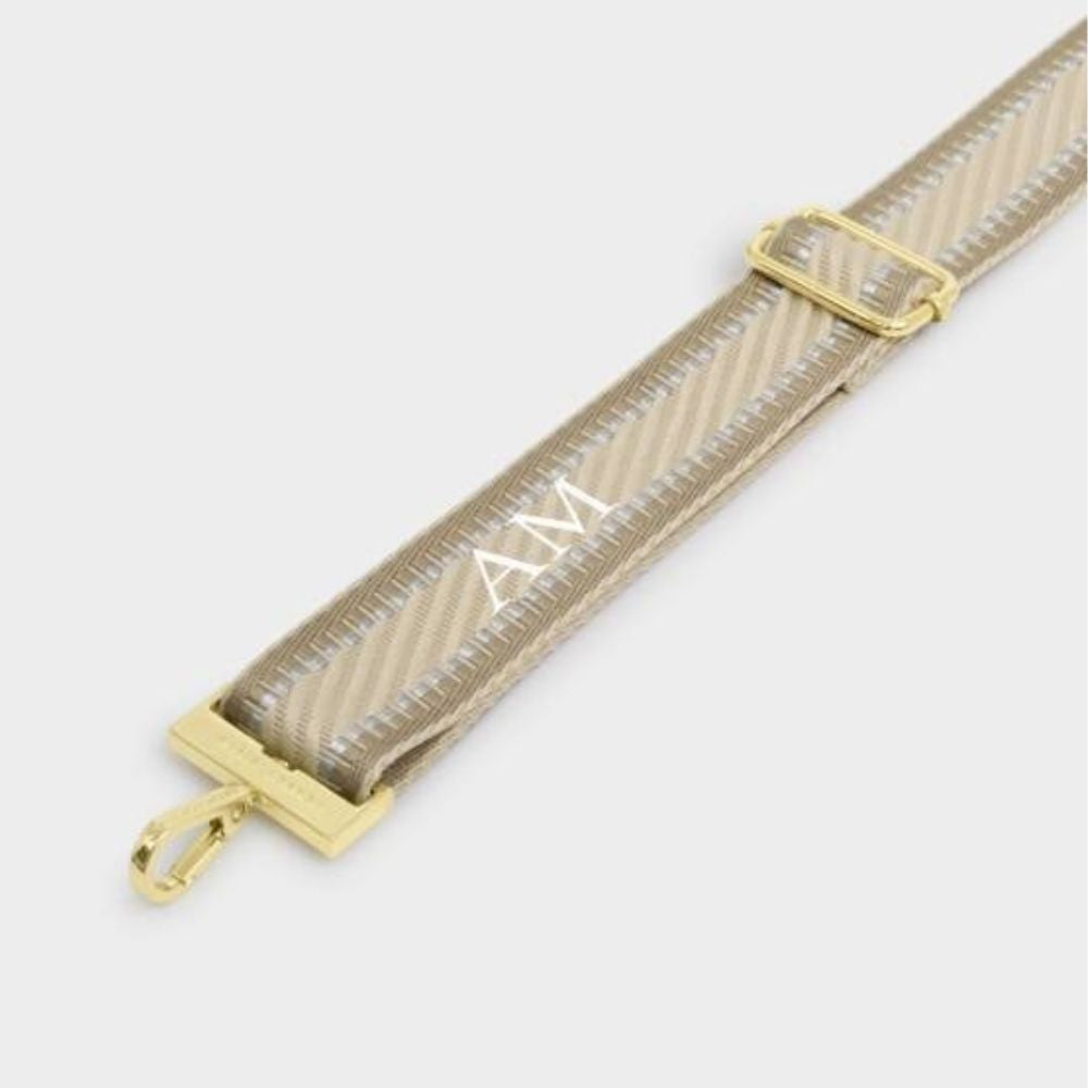 Katie Loxton Light Taupe Stitch Edge Canvas Bag Strap