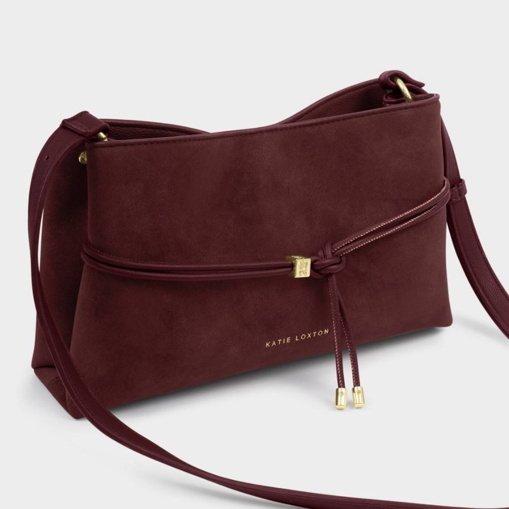 Katie Loxton Lori Suedette Crossbody Bag - Cherry