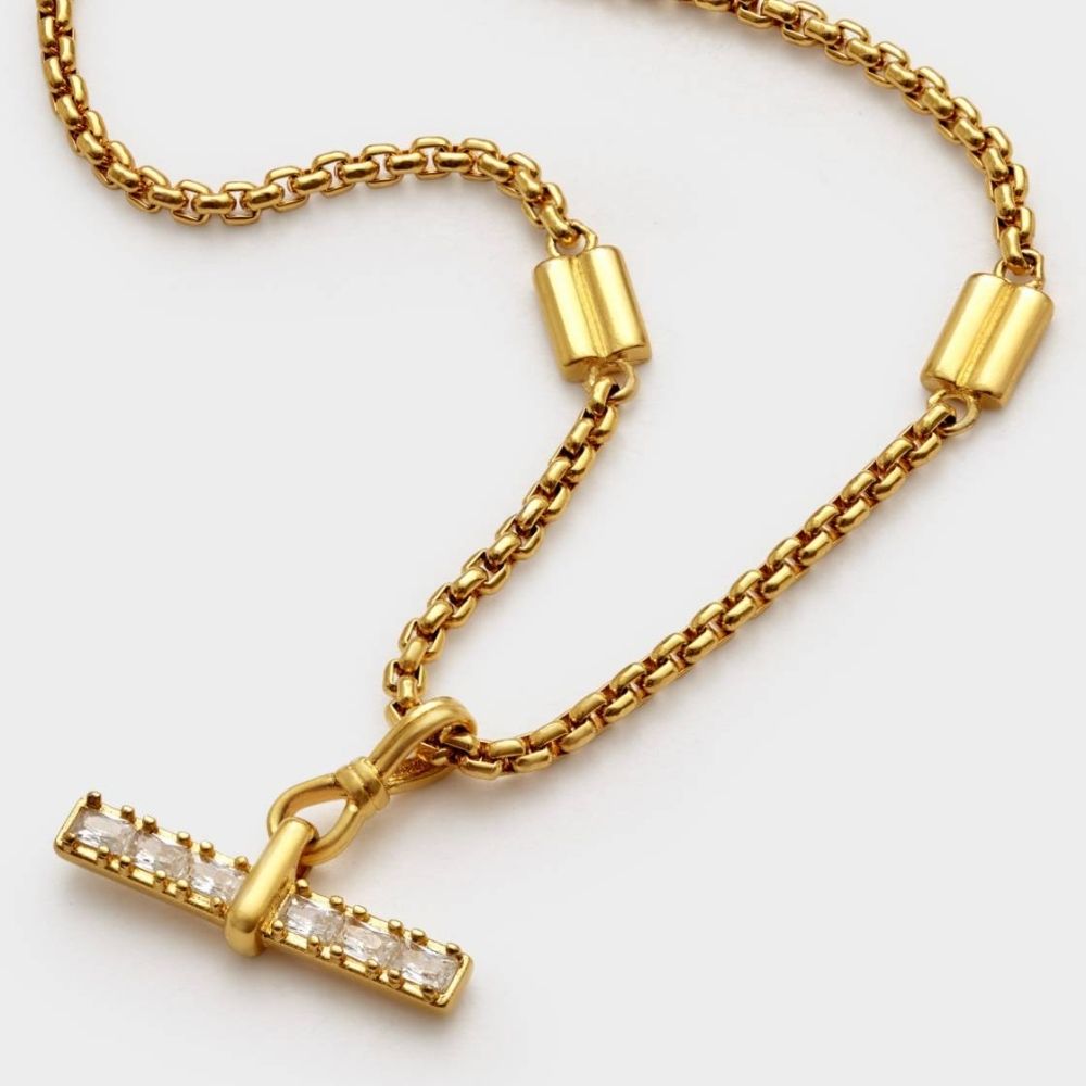 Katie Loxton Lustre Waterproof Gold T-Bar Bracelet