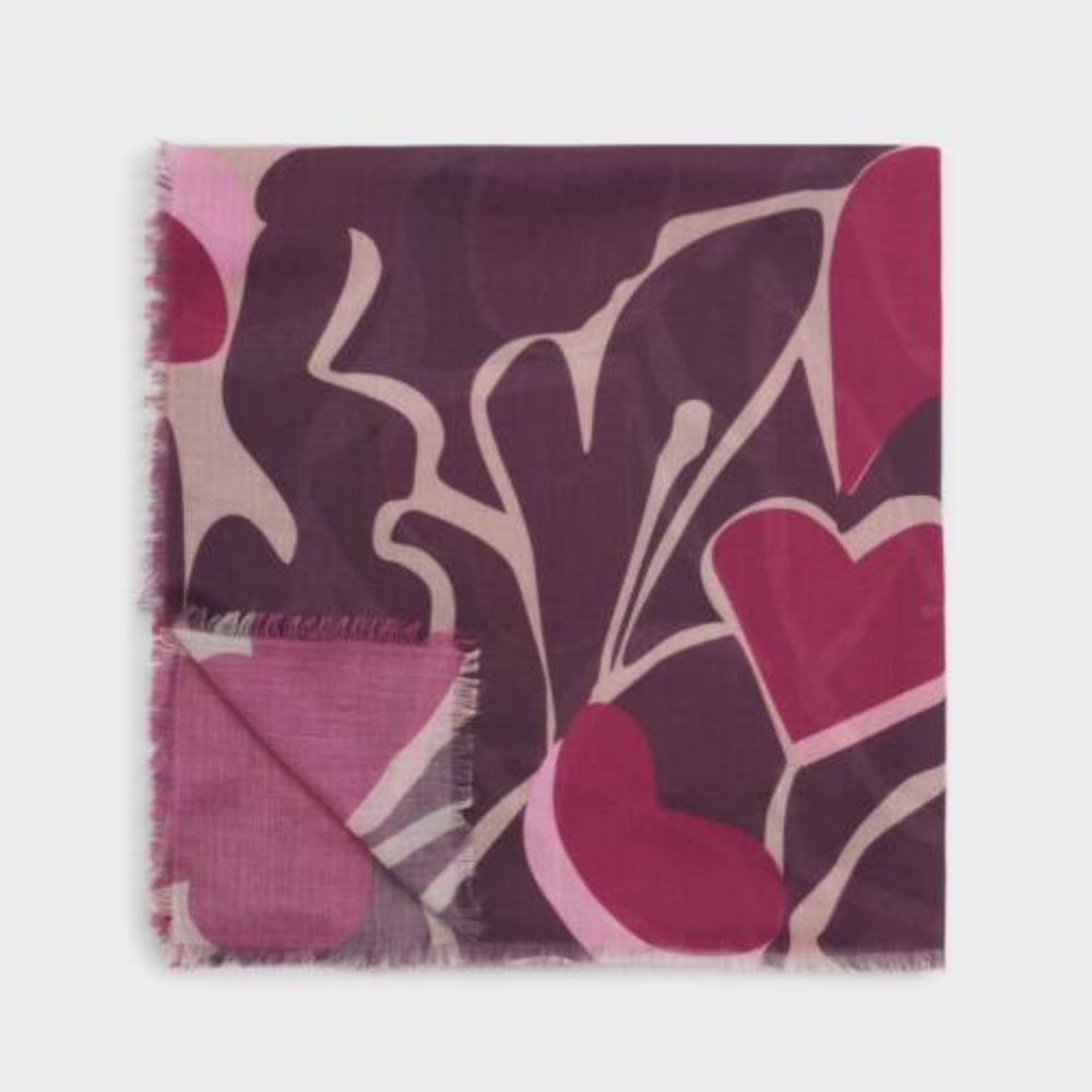 Katie Loxton Maroon Heart Printed Scarf