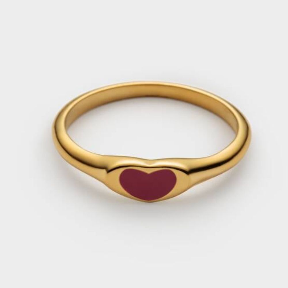 Katie Loxton Medium Rouge Waterproof Gold Heart Ring