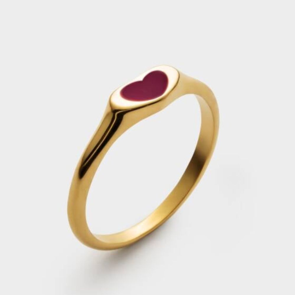 Katie Loxton Medium Rouge Waterproof Gold Heart Ring