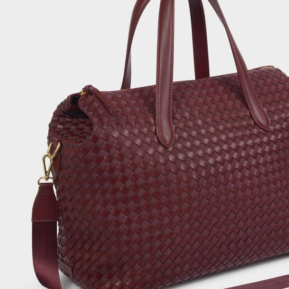 Katie Loxton Milan Hand Woven Cabin Bag - Cherry