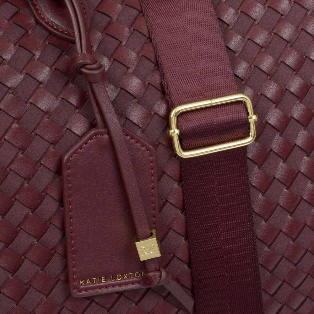Katie Loxton Milan Hand Woven Cabin Bag - Cherry