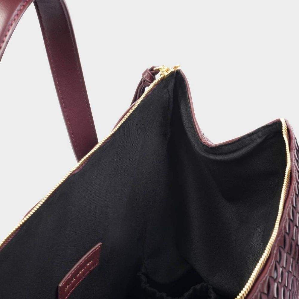 Katie Loxton Milan Hand Woven Cabin Bag - Cherry