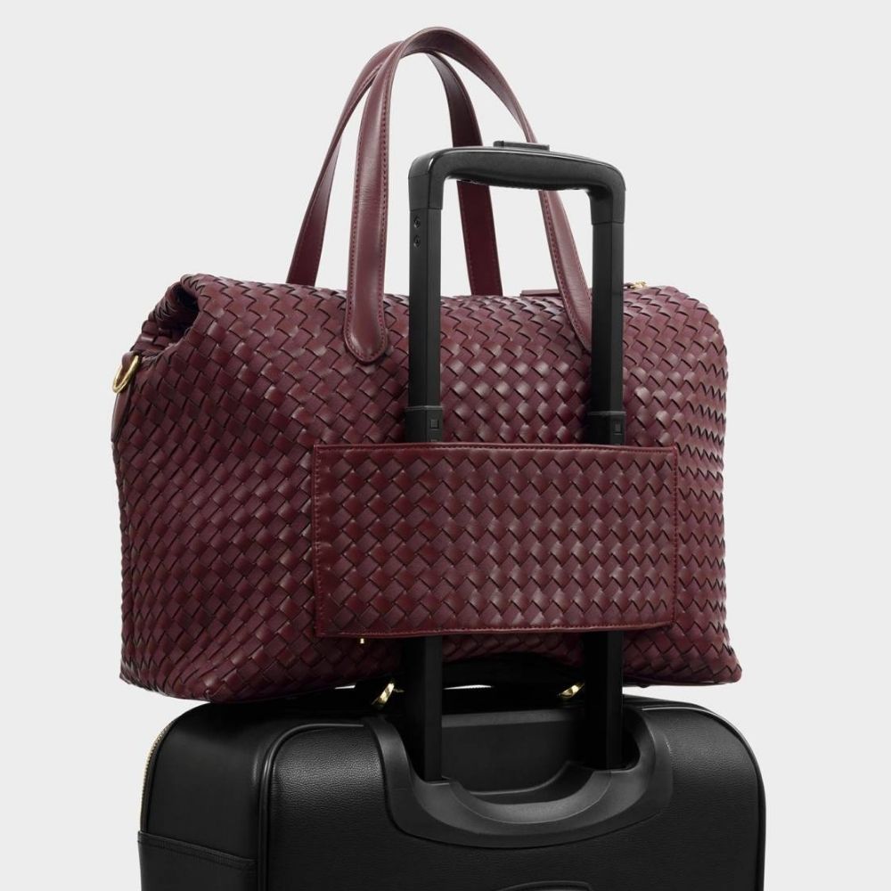 Katie Loxton Milan Hand Woven Cabin Bag - Cherry