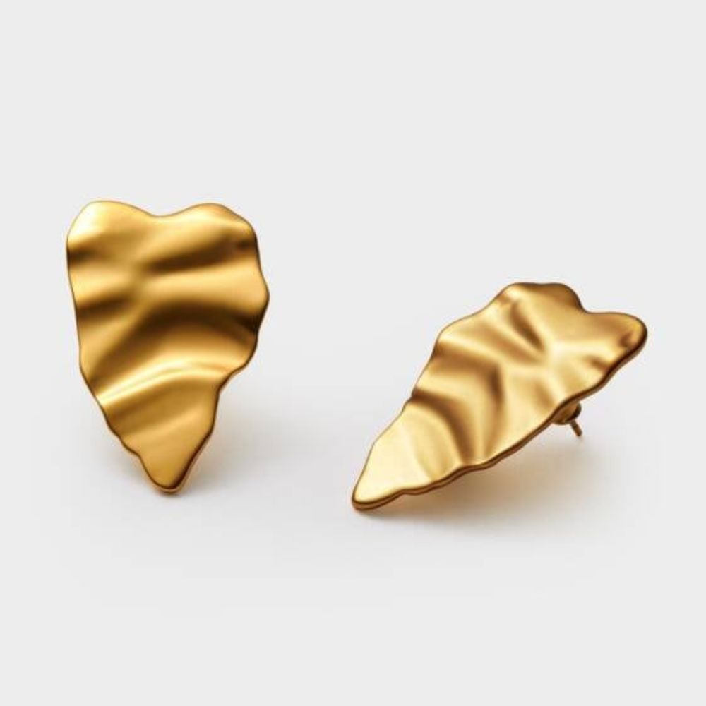 Katie Loxton Molten Waterproof Gold Heart Oversized Earrings