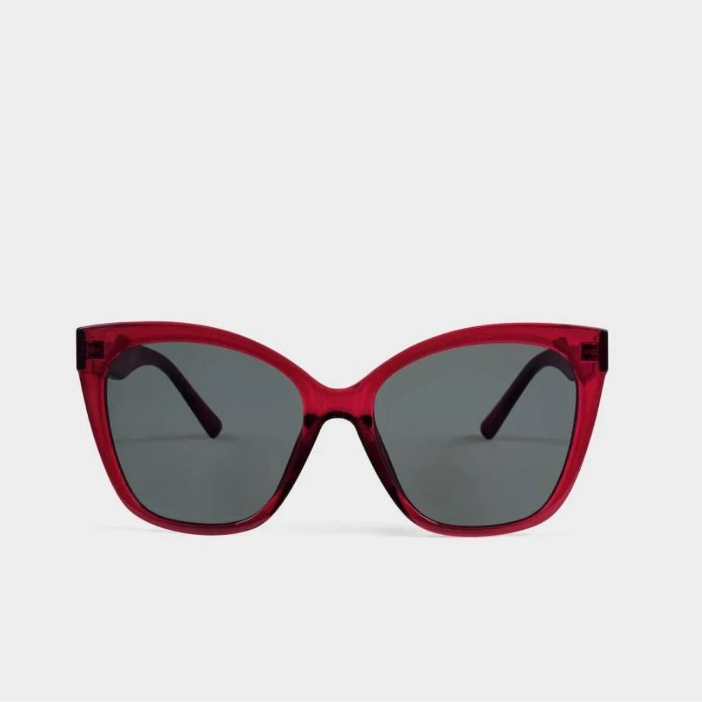 Katie Loxton Mykonos Oversized Cat-Eye Sunglasses - Dark Cherry